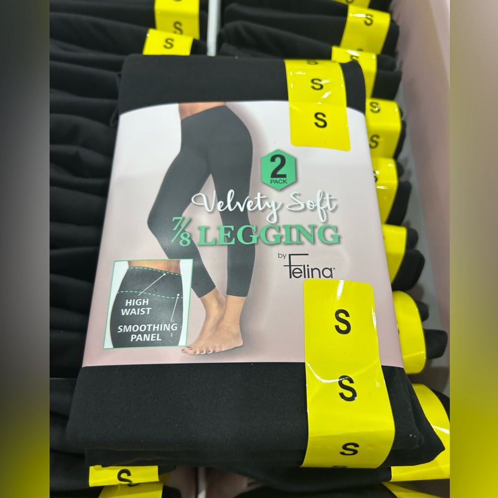 Felina Velvety Soft Leggings 2-Pack NWT black